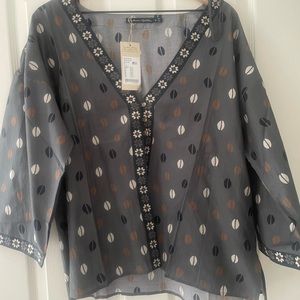 Gudrun Dorothea Blouse/cardi Size Medium - Graphite